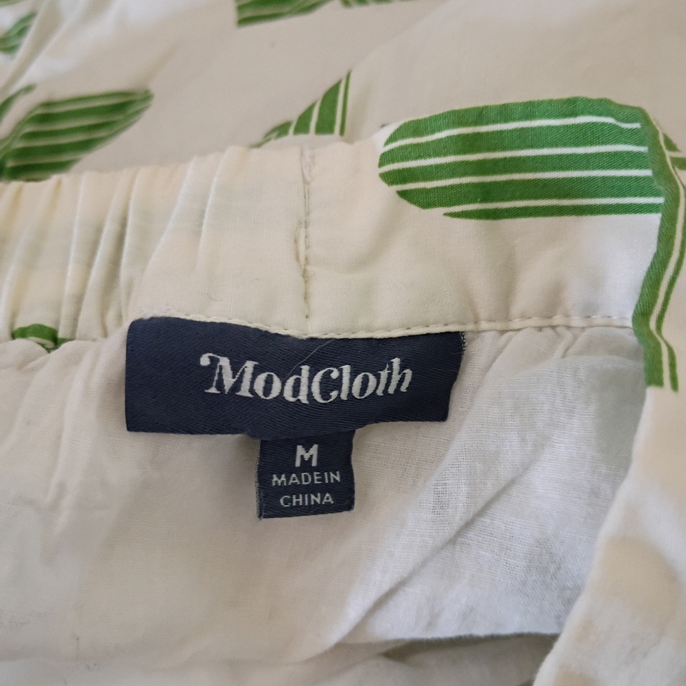 Modcloth White and Green Cactus Mini Skirt - Picture 4 of 7
